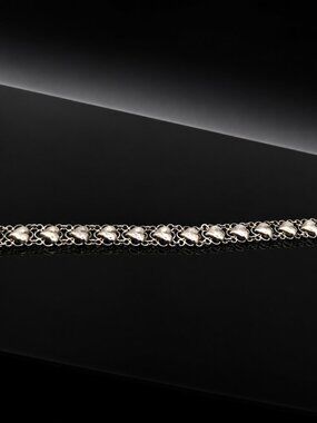 Vintage Sterling Silver Heart Link Bracelet 7” – 1960s Chain Bracelet - Estate